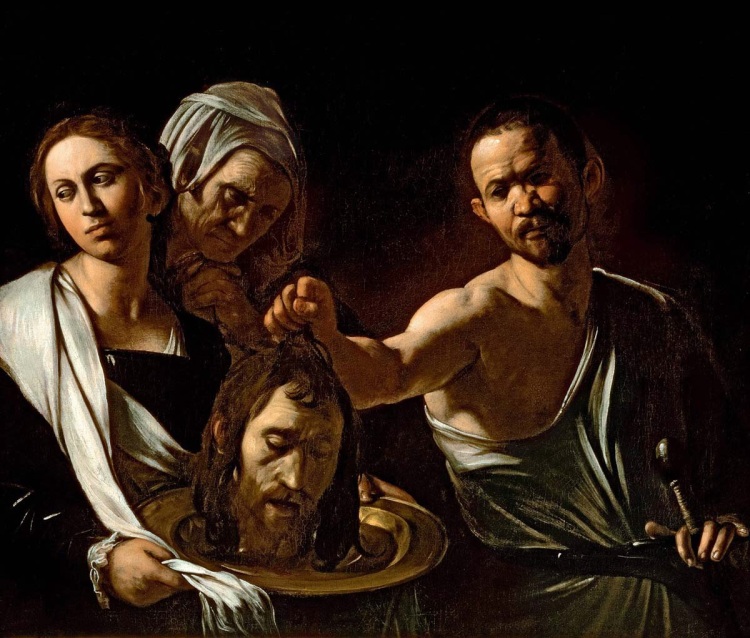 Caravaggio's Salome with the Head of John the Baptist, 1607.