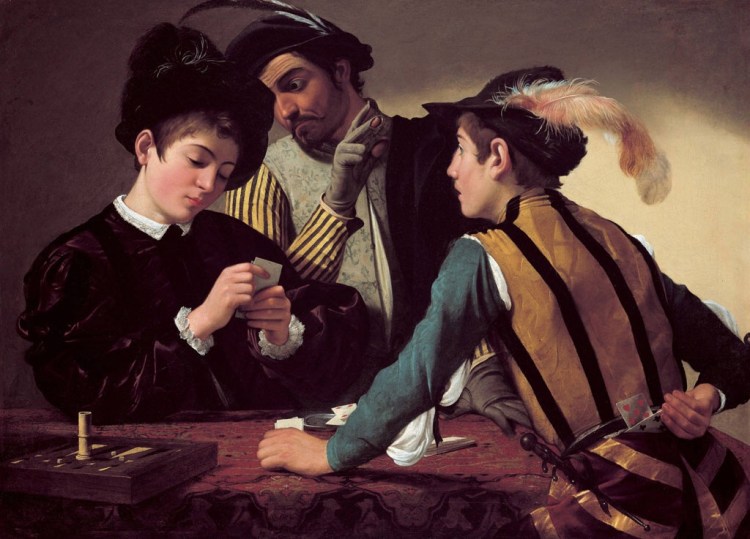 Caravaggio's Cardsharps, 1596.