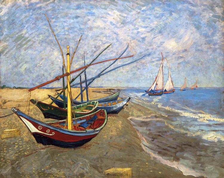 Fishing Boats on the Beach at Saintes-Maries-de-la-Mer by Gogh, Vincent van